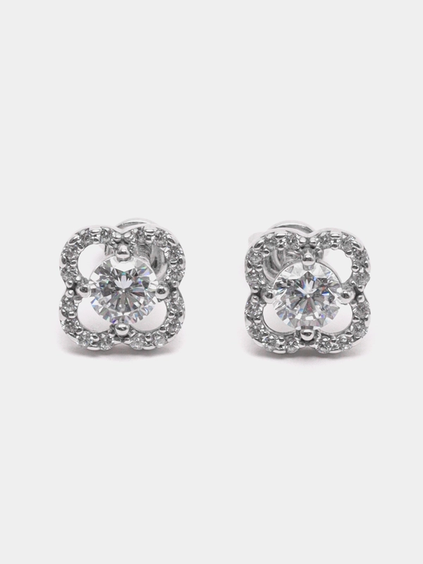 Серьги-гвоздики, из серебра