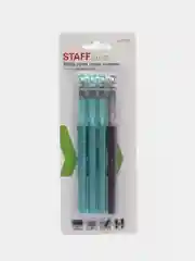 Ручки стираемые гелевые пиши-стирай Staff 4 штуки, 3 синих, 1 черная, линия 0,38 мм 143667