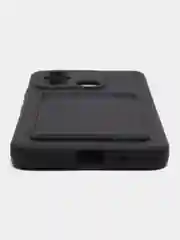 Черный чехол для Xiaomi Redmi 12C (Сяоми Редми 12С) с карманом для карт, черный