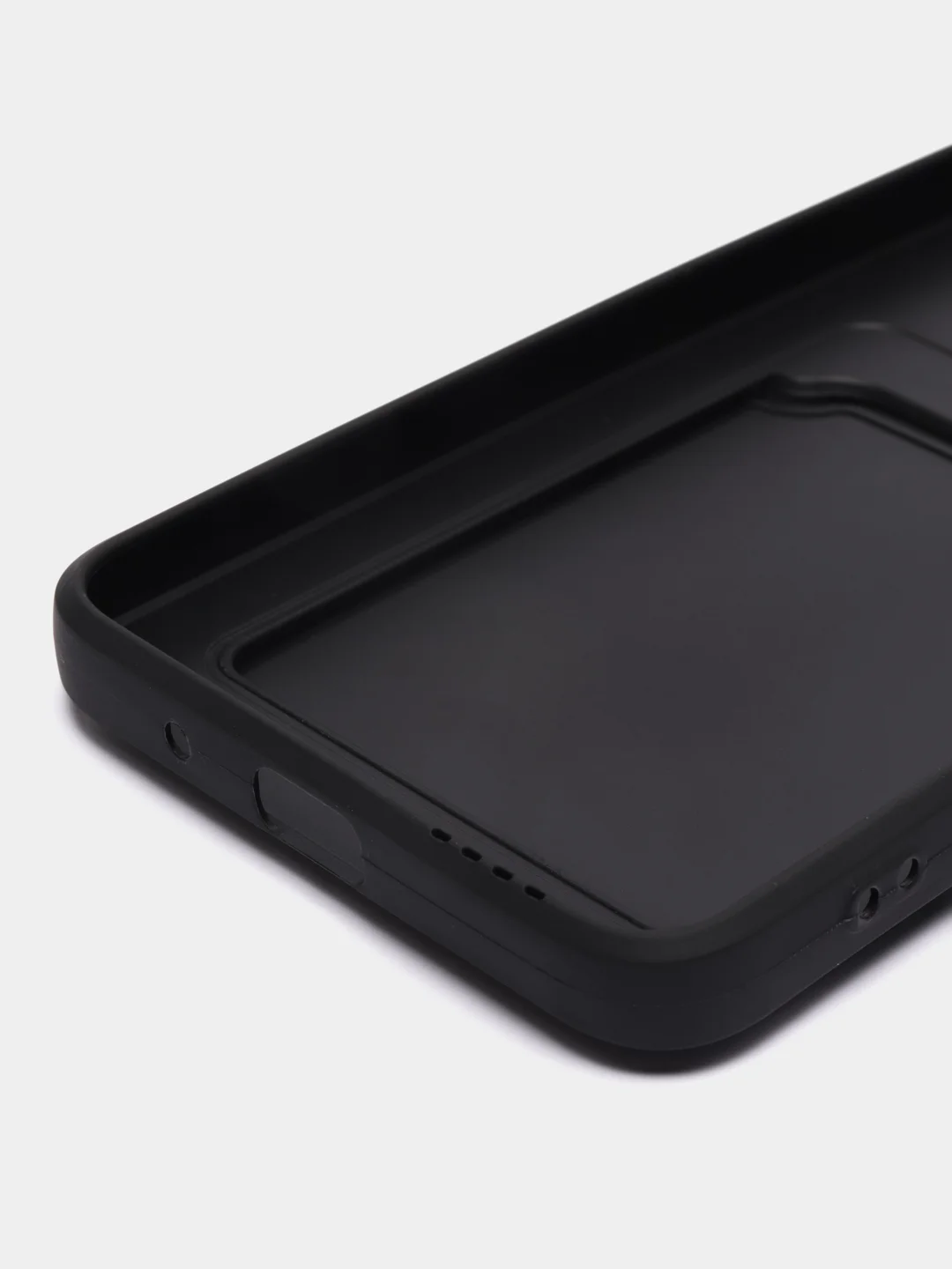 Черный чехол для Xiaomi Redmi 12C (Сяоми Редми 12С) с карманом для карт, черный