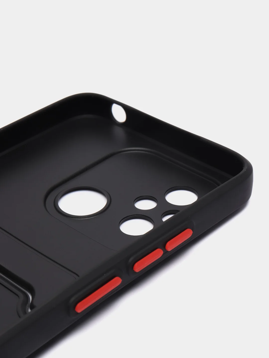 Черный чехол для Xiaomi Redmi 12C (Сяоми Редми 12С) с карманом для карт, черный
