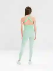 Лайм спортивный женский костюм: топ и лосины с высокой посадкой