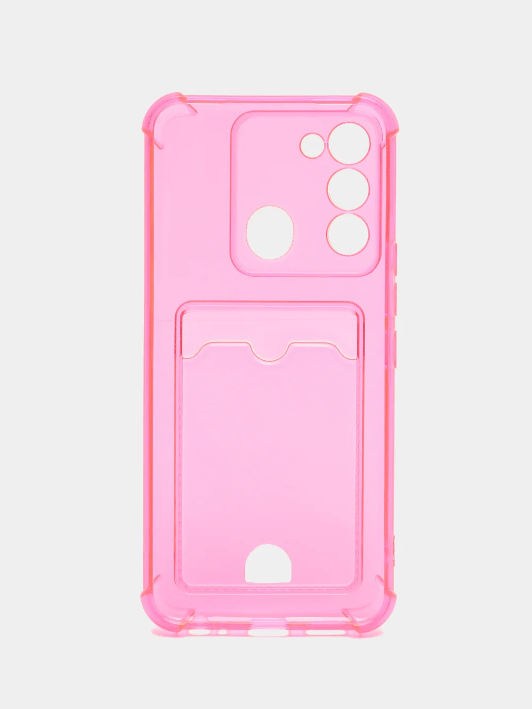 Фуксия чехол для Tecno Spark GO 2022, Tecno Spark 8C, прозрачный с карманом для карты