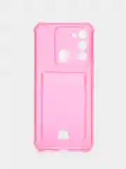 Фуксия чехол для Tecno Spark GO 2022, Tecno Spark 8C, прозрачный с карманом для карты
