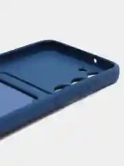 Синий чехол для Samsung Galaxy S23 Plus, Самсунг С23 Плюс силиконовый, с карманом для карты