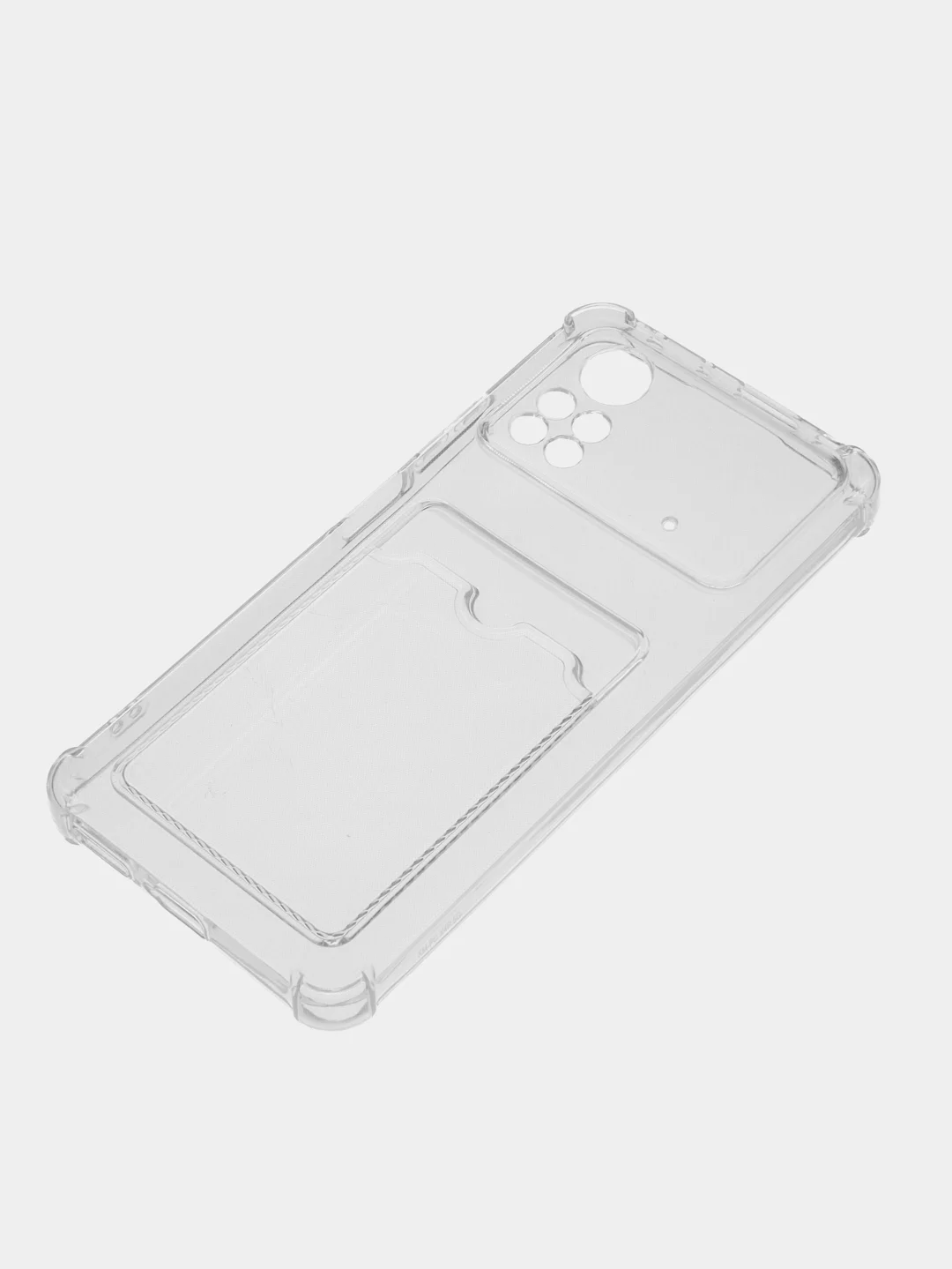 Лавандовый чехол для Xiaomi Poco X4 Pro, Сяоми Поко Х4 Про прозрачный, с карманом для карты