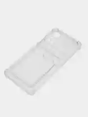 Лавандовый чехол для Xiaomi Poco X4 Pro, Сяоми Поко Х4 Про прозрачный, с карманом для карты