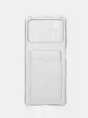 Лавандовый чехол для Xiaomi Poco X4 Pro, Сяоми Поко Х4 Про прозрачный, с карманом для карты