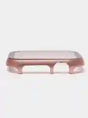 Розовый защитный металлический бампер со стеклом для Apple Watch
