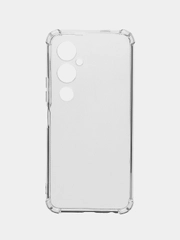 Чехол противоударный для Tecno Pova 4 Pro, с защитой камеры, силикон, прозрачный