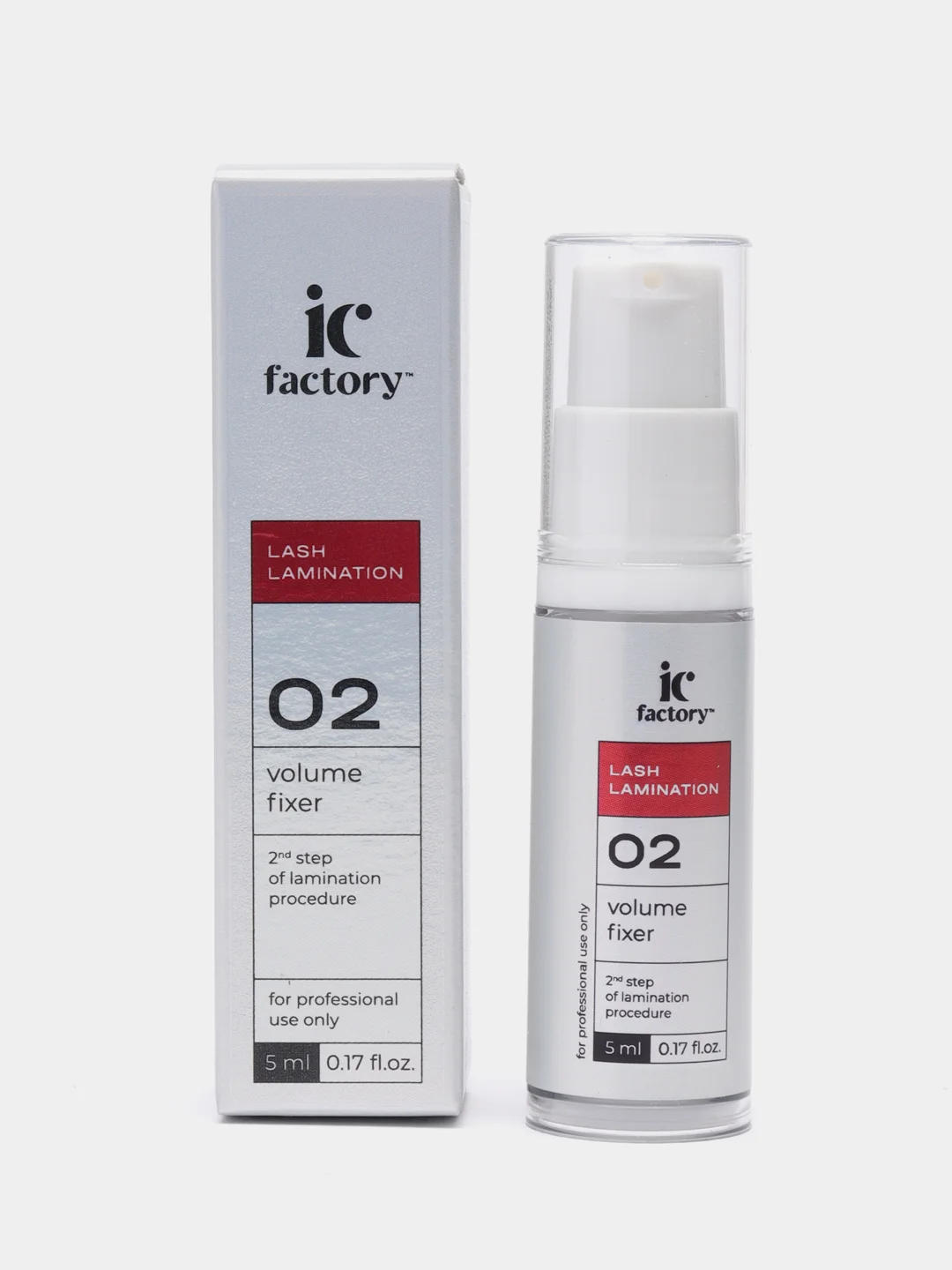 Красный состав для ламинирования ресниц IC Factory "Volume lift", "Fixer", "Nourishing Essence"