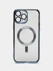 Синий чехол MagSafe (МагСейф) для iPhone (Айфон) 11, 12, 13, 14, Pro, Pro Max, силиконовый