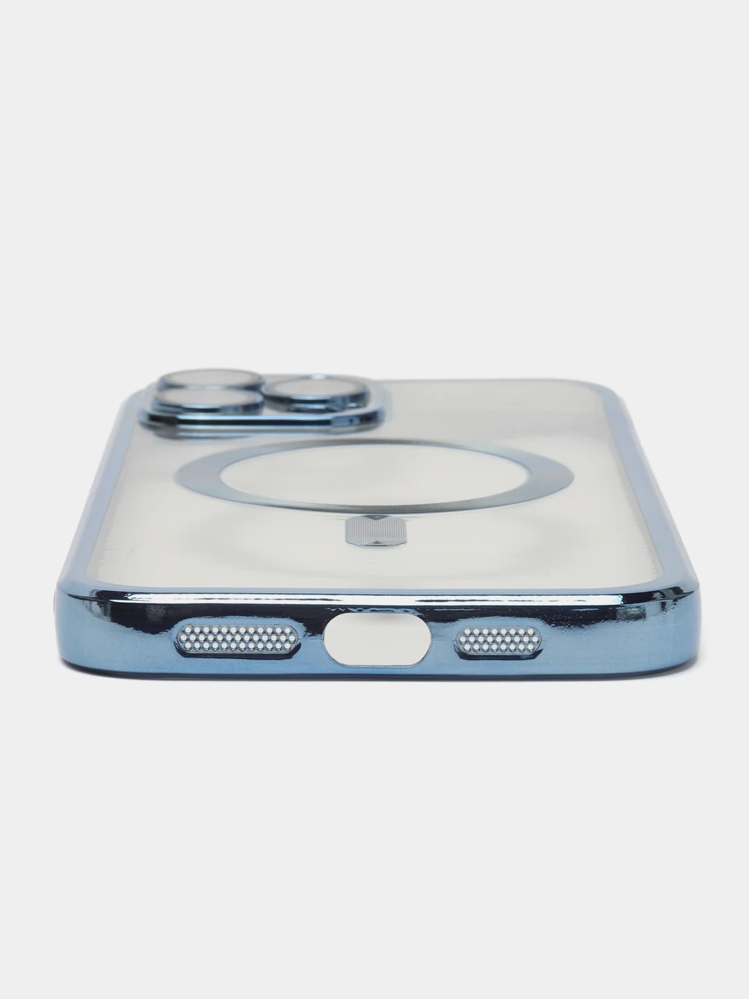 Синий чехол MagSafe (МагСейф) для iPhone (Айфон) 11, 12, 13, 14, Pro, Pro Max, силиконовый