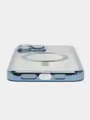 Синий чехол MagSafe (МагСейф) для iPhone (Айфон) 11, 12, 13, 14, Pro, Pro Max, силиконовый