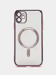 Розовый чехол MagSafe (МагСейф) для iPhone (Айфон) 11, 12, 13, 14, Pro, Pro Max, силиконовый