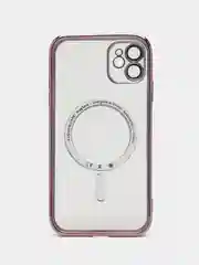 Розовый чехол MagSafe (МагСейф) для iPhone (Айфон) 11, 12, 13, 14, Pro, Pro Max, силиконовый