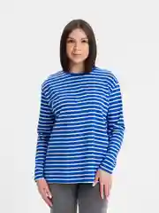 Темно-синий женская тельняшка, кофта в полоску, лонгслив