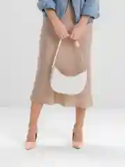 Белый женская сумка клатч  багет "Элемент"
