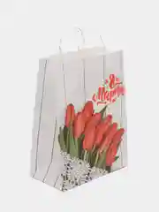 Белый крафт-пакет подарочный