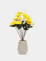 Желтый искусственные цветы. Герберы (букет). Композиция