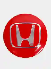 Красный наклейки на диски, колпаки Honda сферические, изогнутые, Хонда, 56 мм, 4 штуки