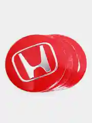 Красный наклейки на диски, колпаки Honda сферические, изогнутые, Хонда, 56 мм, 4 штуки