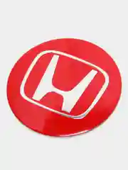 Красный наклейки на диски, колпаки Honda сферические, изогнутые, Хонда, 56 мм, 4 штуки