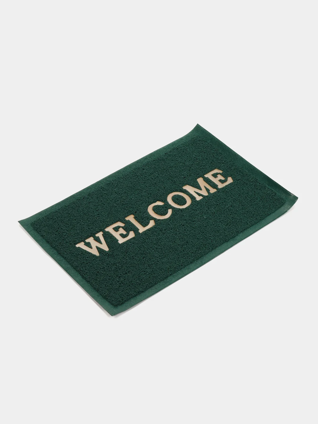 Зеленый коврик придверный ЕвроДизайн Welcome, пористый, 40 х 60 см