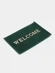 Зеленый коврик придверный ЕвроДизайн Welcome, пористый, 40 х 60 см