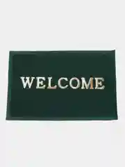 Зеленый коврик придверный ЕвроДизайн Welcome, пористый, 40 х 60 см