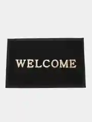 Черный коврик придверный ЕвроДизайн Welcome, пористый, 40 х 60 см