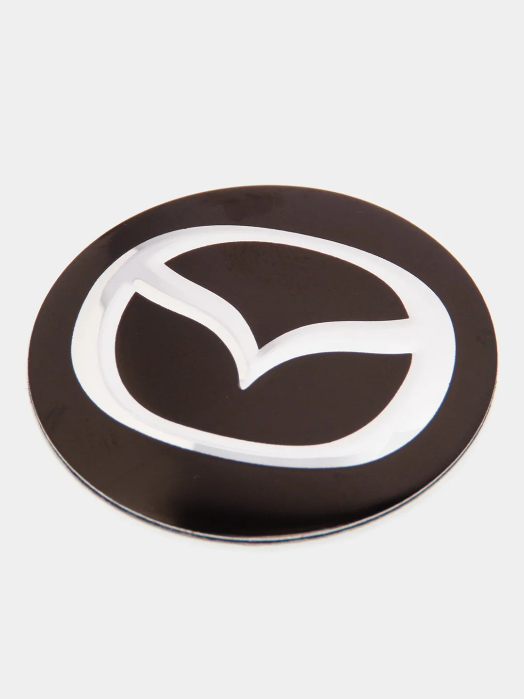 Черный наклейки на диски, колпаки MAZDA сферические, изогнутые, Мазда, 54 мм, 4 штуки
