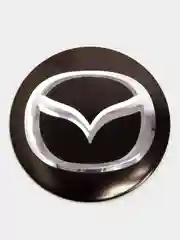 Черный наклейки на диски, колпаки MAZDA сферические, изогнутые, Мазда, 54 мм, 4 штуки