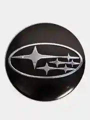 Черный наклейки на диски, колпаки SUBARU сферические, изогнутые Субару, 54 мм, 4 штуки
