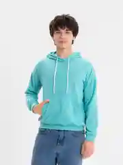 Бирюзовый худи мужской с капюшоном