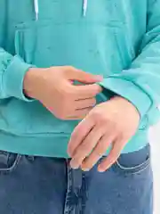 Бирюзовый худи мужской с капюшоном