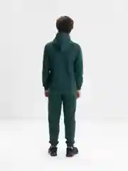 Зеленый спортивный мужской костюм без начеса