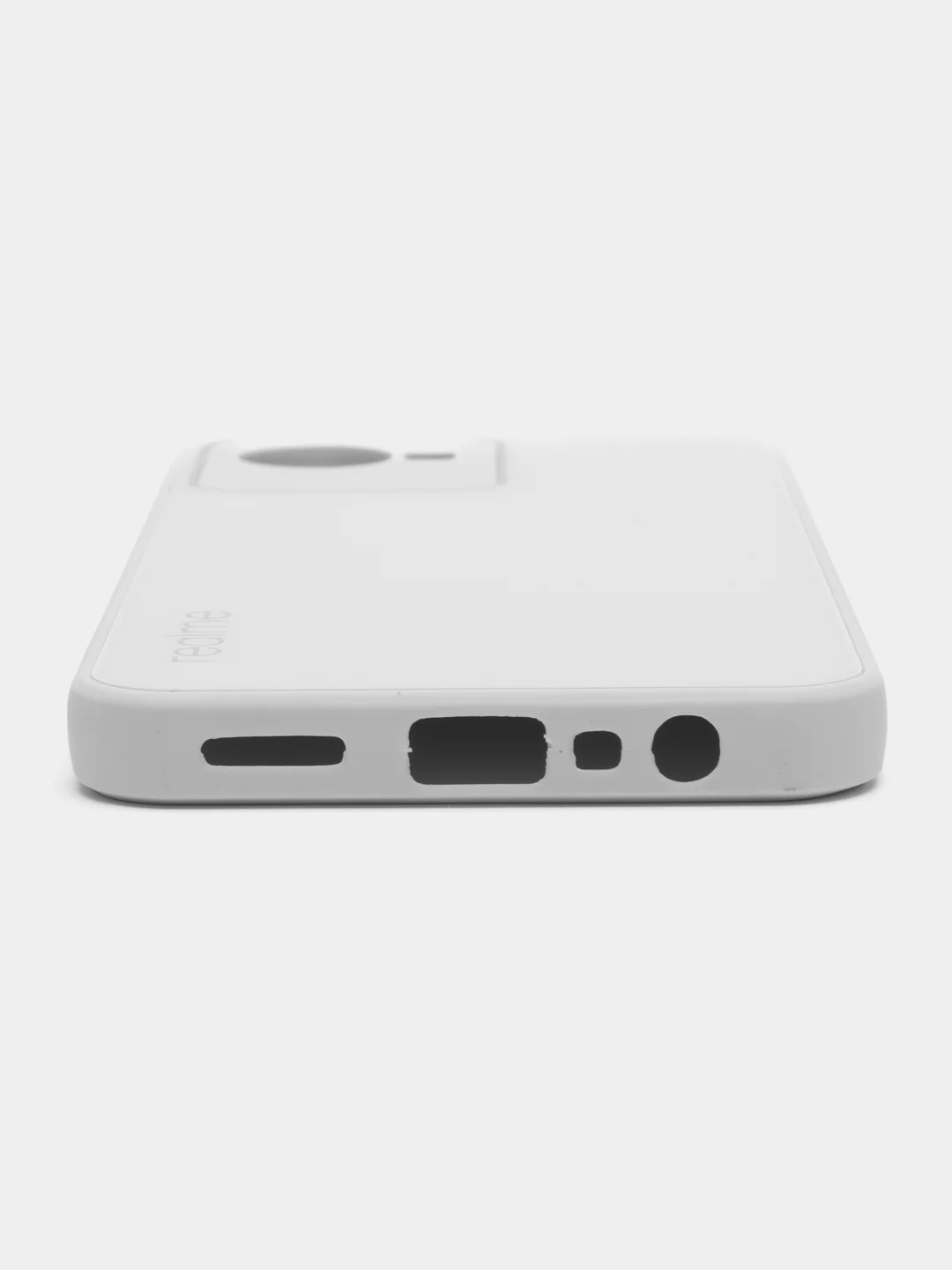 Белый чехол Realme C30, C30s, Narzo 50i Prime, пластиковый, глянцевый, под стекло