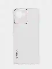 Белый чехол Realme C30, C30s, Narzo 50i Prime, пластиковый, глянцевый, под стекло