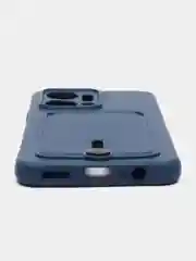 Синий чехол для Huawei Honor X7a (Хуавей Хонор Х7а) силиконовый, с карманом для карты