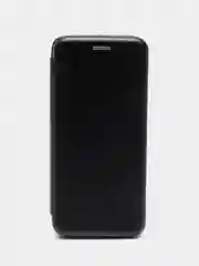 Черный кожанный чехол-книжка на Samsung Galaxy S9