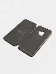 Черный кожанный чехол-книжка на Samsung Galaxy S9