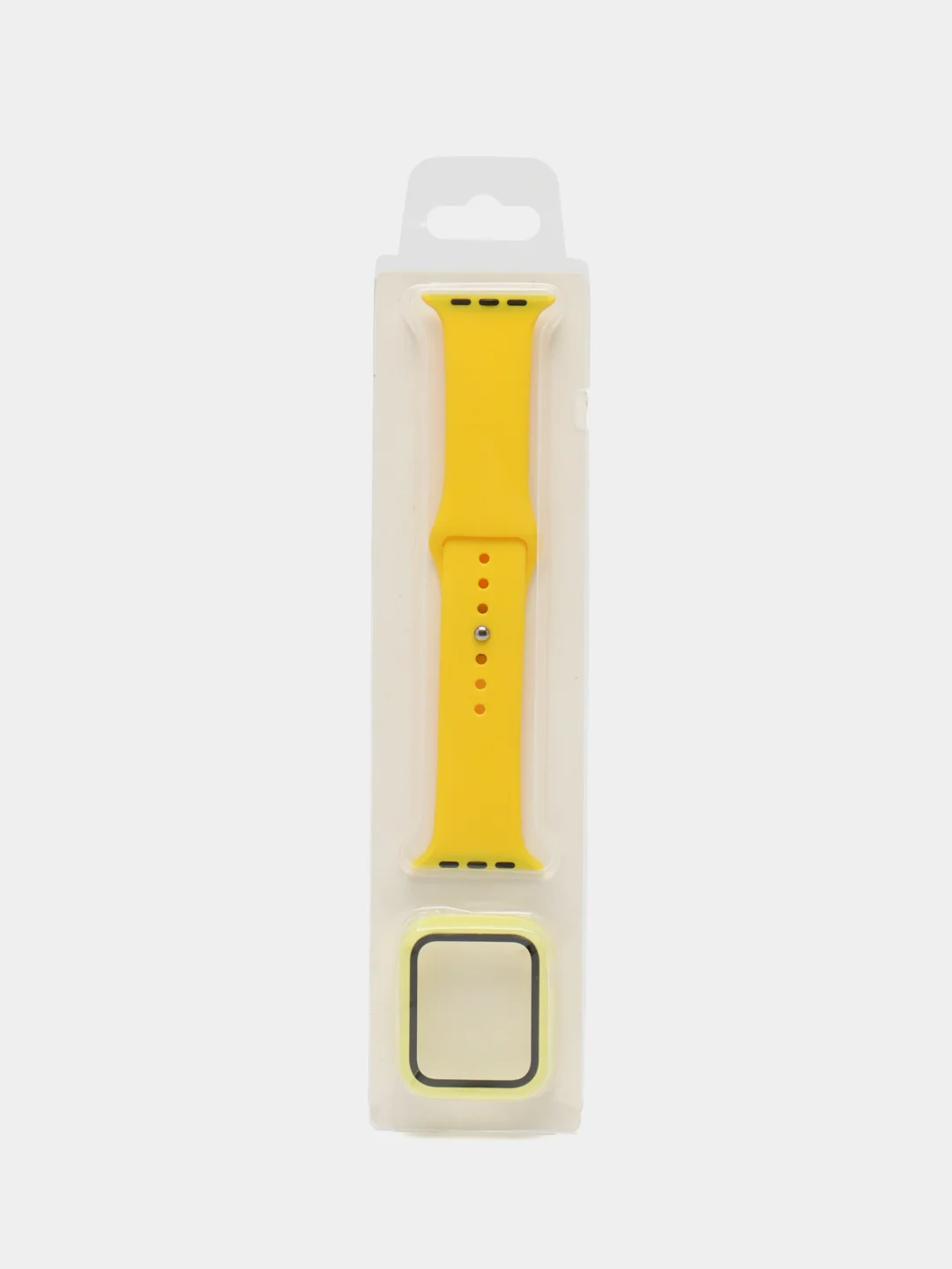 Желтый бампер с защитным стеклом и ремешком для Apple Watch 38/40/41/42/44/45/49