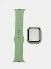 Лайм бампер с защитным стеклом и ремешком для Apple Watch 38/40/41/42/44/45/49