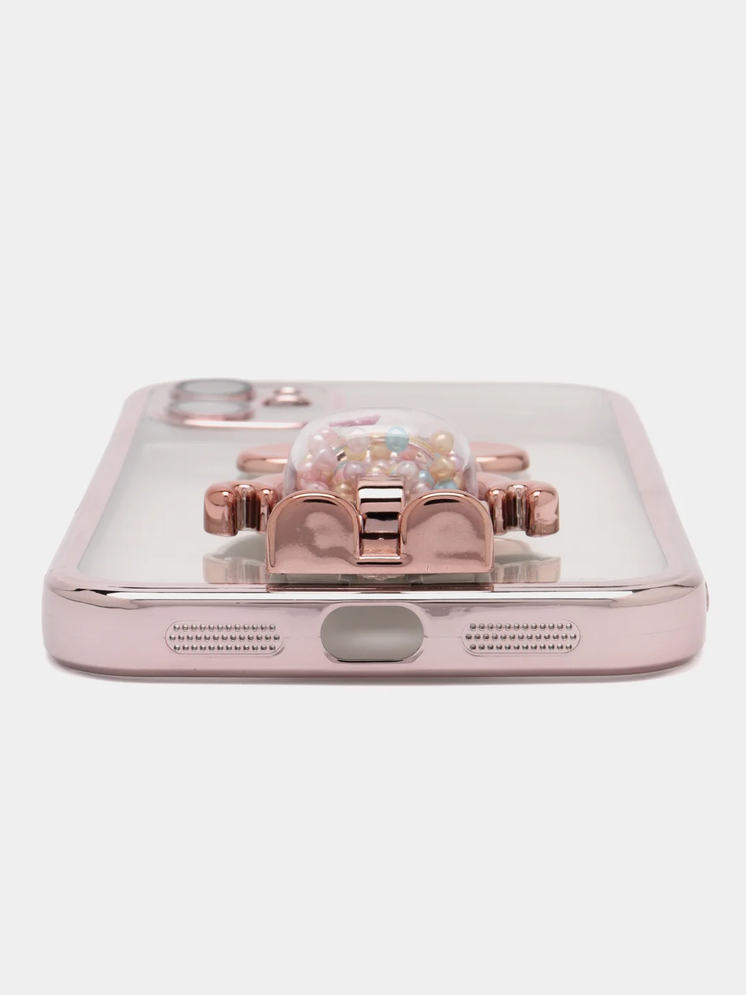 Бронзовый чехол на Айфон с BearBrick медведь держателем подставкой IPhone XR, 11, 12, 13, 14 Pro Max