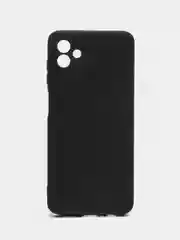 Черный чехол для Samsung Galaxy A04 (Самсунг Галакси А04), силиконовый, матовый, черный