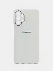 Белый чехол для Samsung Galaxy A13, Самсунг Галакси А13 4G, пластиковый, глянцевый, под стекло