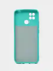 Тёмно-бирюзовый силиконовый чехол на Xiaomi Poco C40 ( Сяоми Поко С40 ) прозрачный , защита камеры