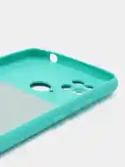 Тёмно-бирюзовый силиконовый чехол на Xiaomi Poco C40 ( Сяоми Поко С40 ) прозрачный , защита камеры