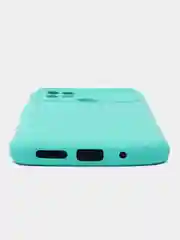 Тёмно-бирюзовый силиконовый чехол на Xiaomi Poco C40 ( Сяоми Поко С40 ) прозрачный , защита камеры